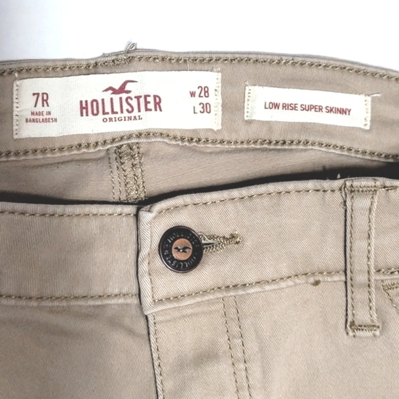 Hollister Womens Skinny 5-Pocket Tan Pants Size 28 x 30 - Picture 4 of 9